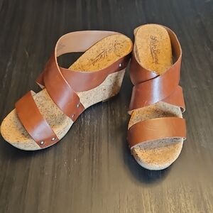 Lucky Brand Leather Wedge Clog